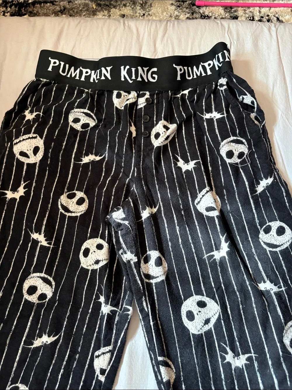 Disney White and Black Pumpkin King Elastic Waistband Shorts